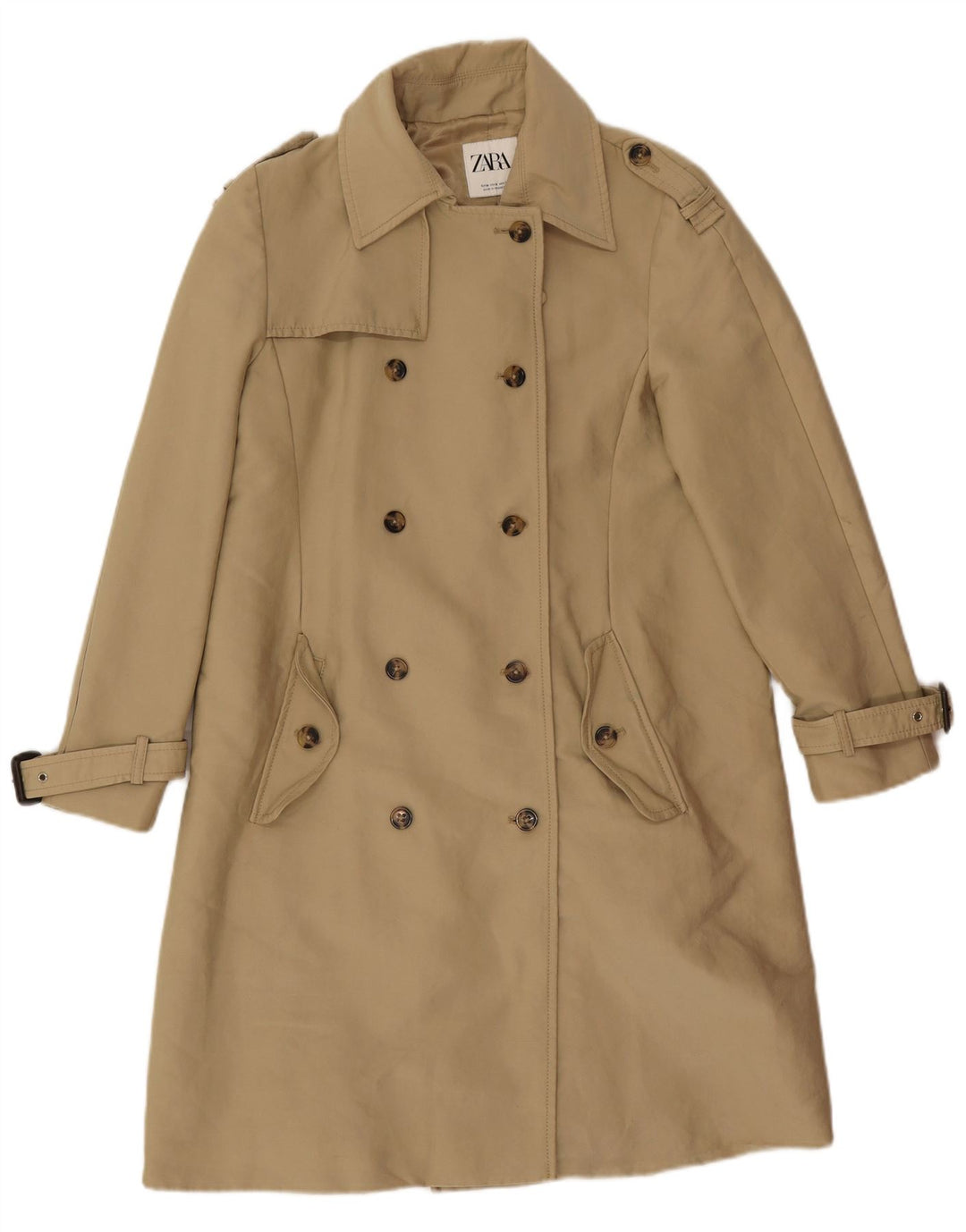 Zara Damen Trenchcoat UK 14 Medium Beige Polyester