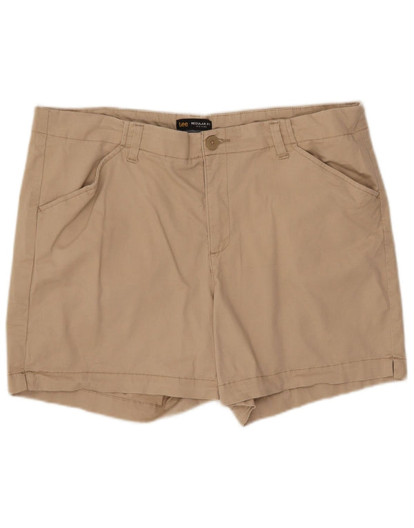 Lee Damen-Shorts mit mittelhohem Bund und normaler Passform, legere Shorts, US 18, 2XL, W38, beige Baumwolle