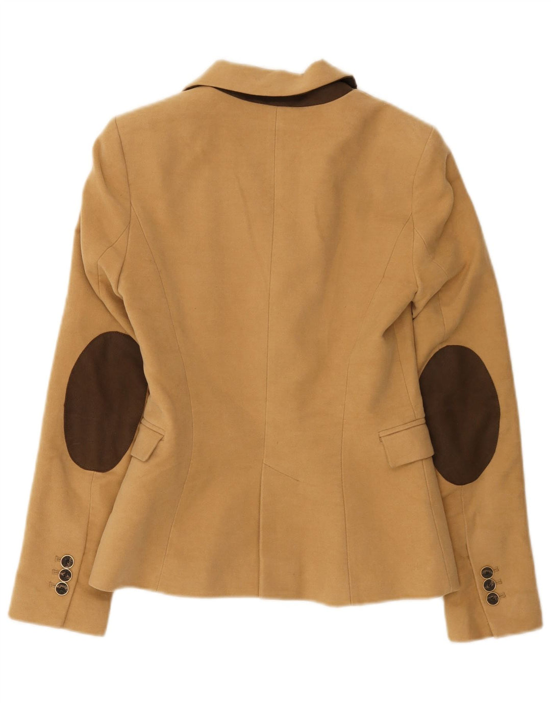 Zara Damen 1-Knopf-Blazerjacke UK 6 XS Braune Baumwolle