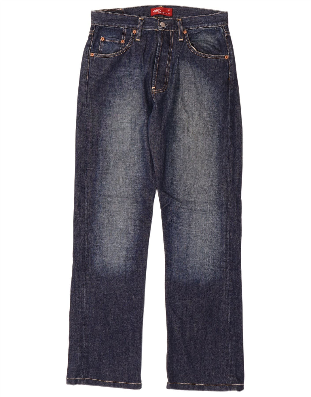 Big Star Herren Straight Jeans W31 L31 Blaue Baumwolle