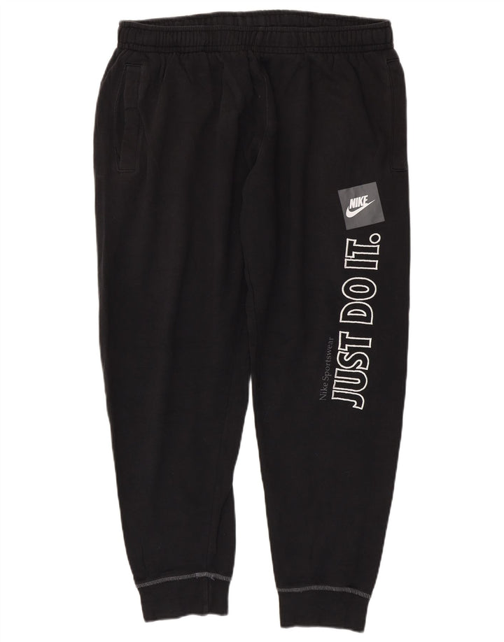 NIKE Damen-Trainingshose mit Grafik, Jogginghose, Größe 40, Größe L, Schwarz, Baumwolle