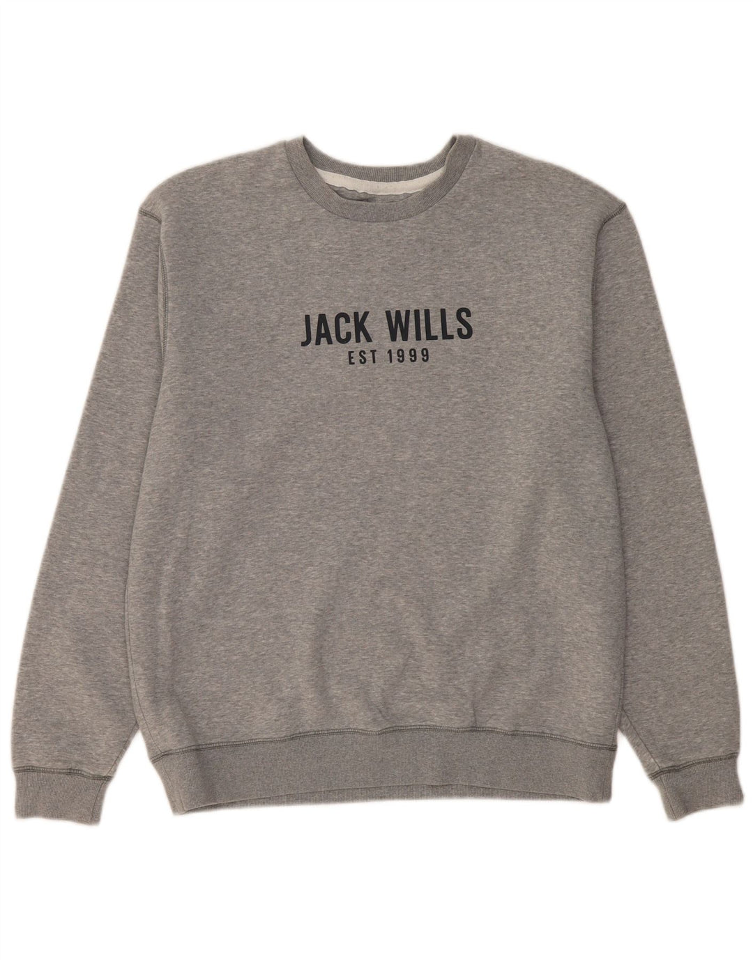JACK WILLS Herren-Sweatshirt mit Grafik, groß, graue Baumwolle