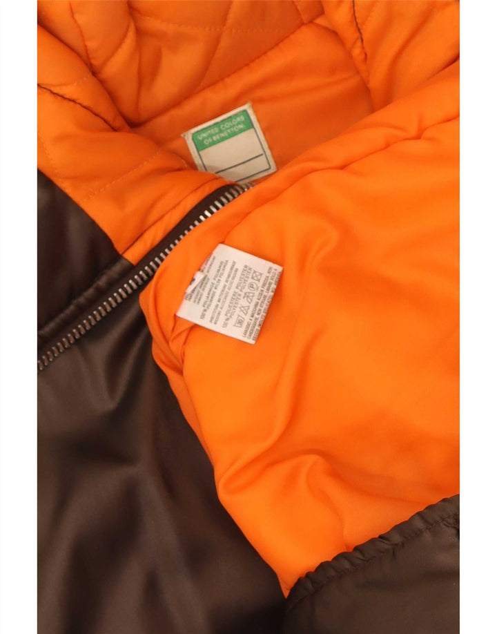 Benetton Damen-Parka mit Kapuze, übergroß, Gr. 10, Größe S, Braun, Polyamid