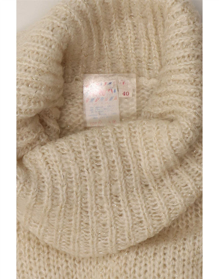 Fiorucci Damen-Pullover mit Rollkragen, EU 40, Mittelweiß, Retro