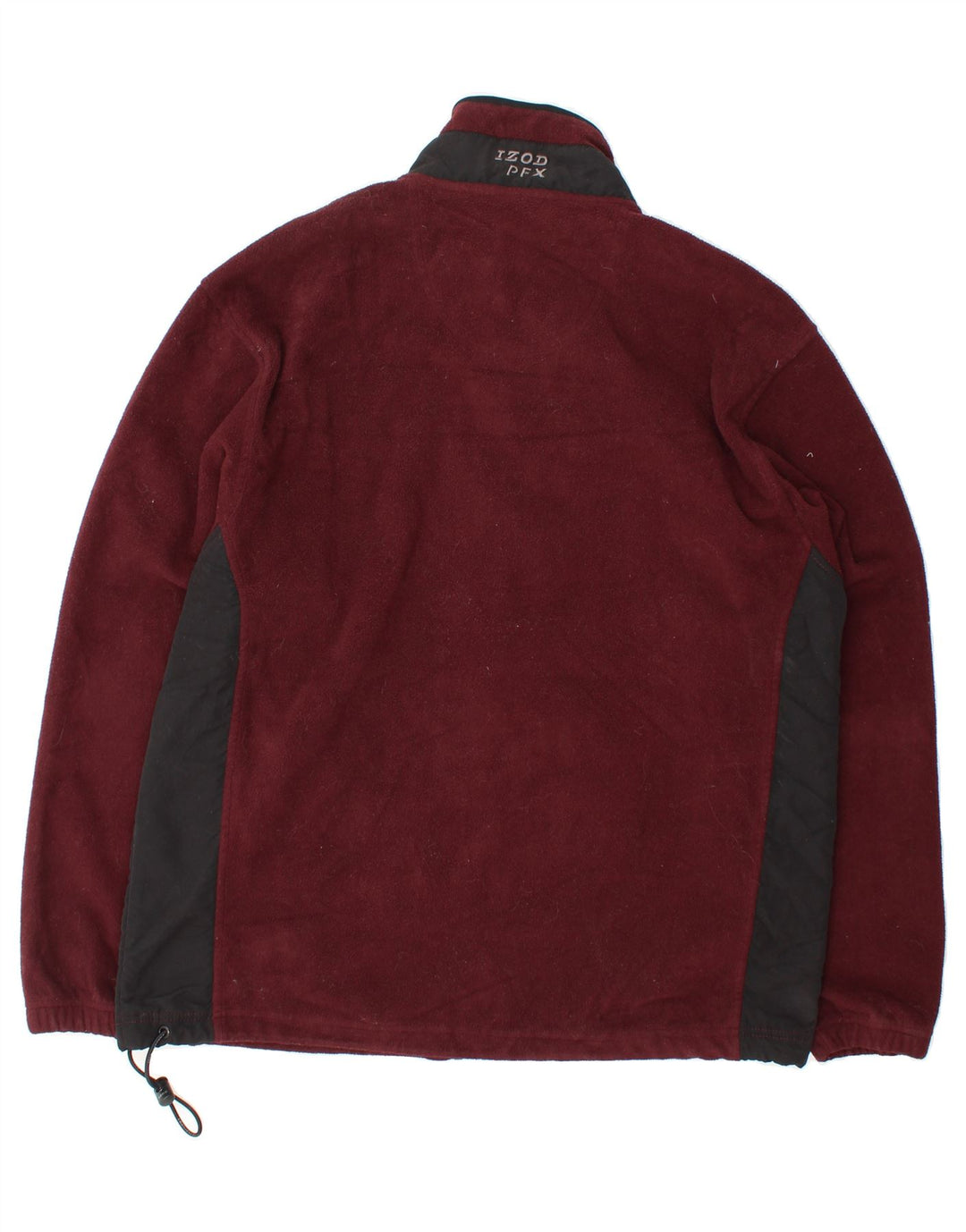 IZOD Mens Fleece Jacket UK 40 Large Burgundy Colourblock Polyester Vintage Izod and Second-Hand Izod from Messina Hembry 