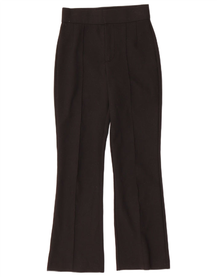 ZARA Damen Bootcut-Anzughose XS W24 L27 Schwarz Polyester