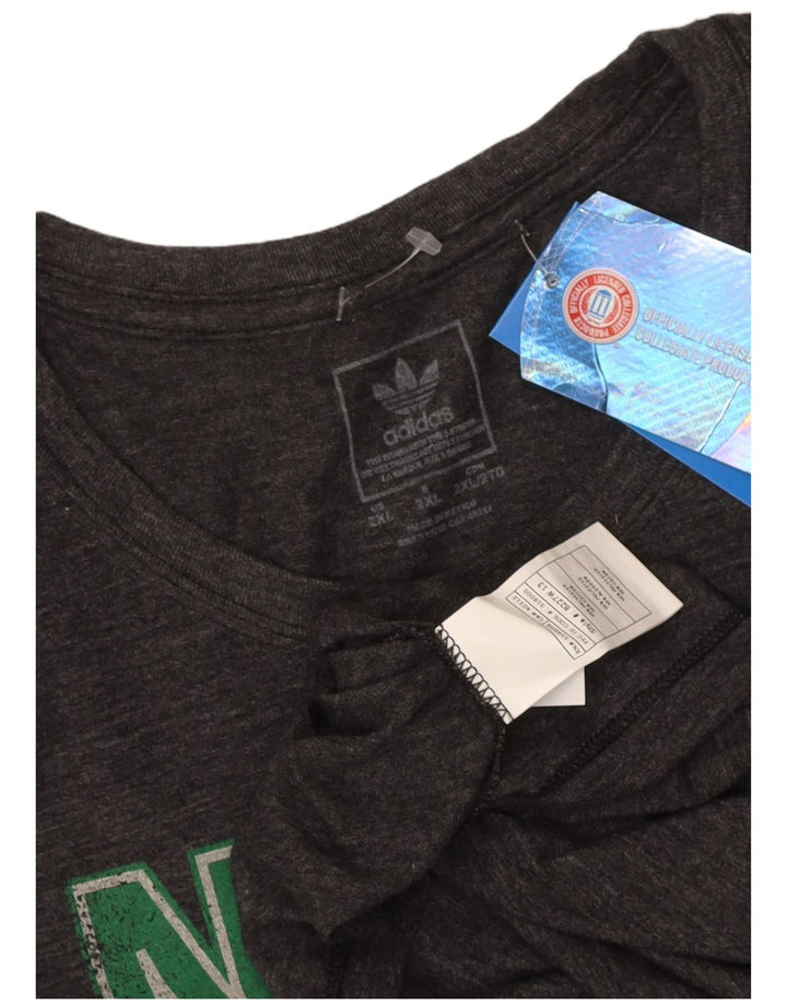 ADIDAS Womens Texas Graphic T-Shirt Top UK 20 2XL Grey Polyester