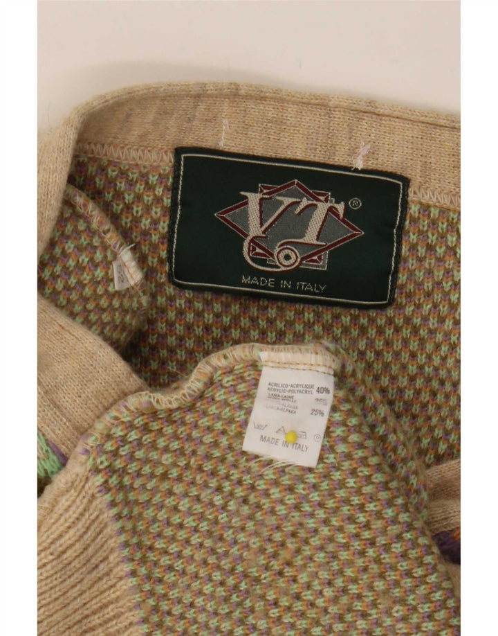 Vintage Herren Cardigan Pullover Medium Mehrfarbig Geometrisch Acryl