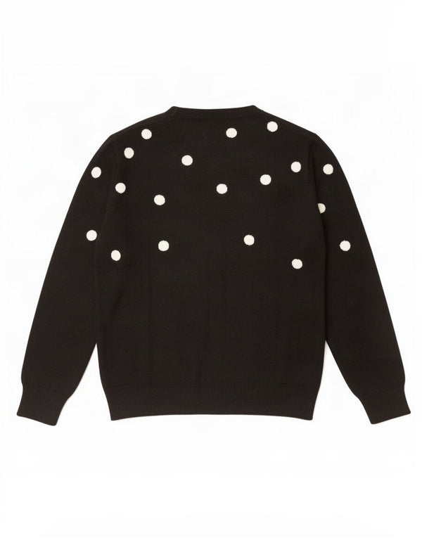 Marks & Spencer Womens Crew Neck Jumper Sweater UK 12 Medium Black Spotted