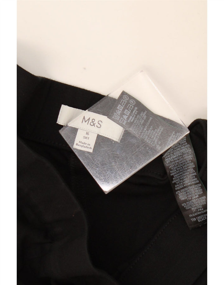 MARKS & SPENCER Damen Bootcut-Hose mit kurzem Schnitt, UK 16, Größe L, W32, L25, Schwarz