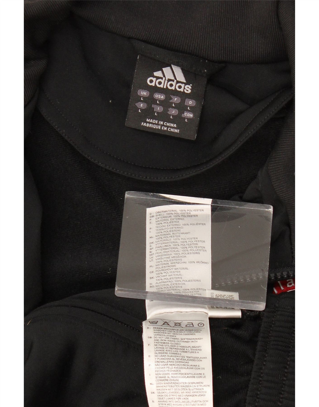 ADIDAS Herren AC Milan Loose Fit Trainingsanzug Top Jacke Großes schwarzes Polyester