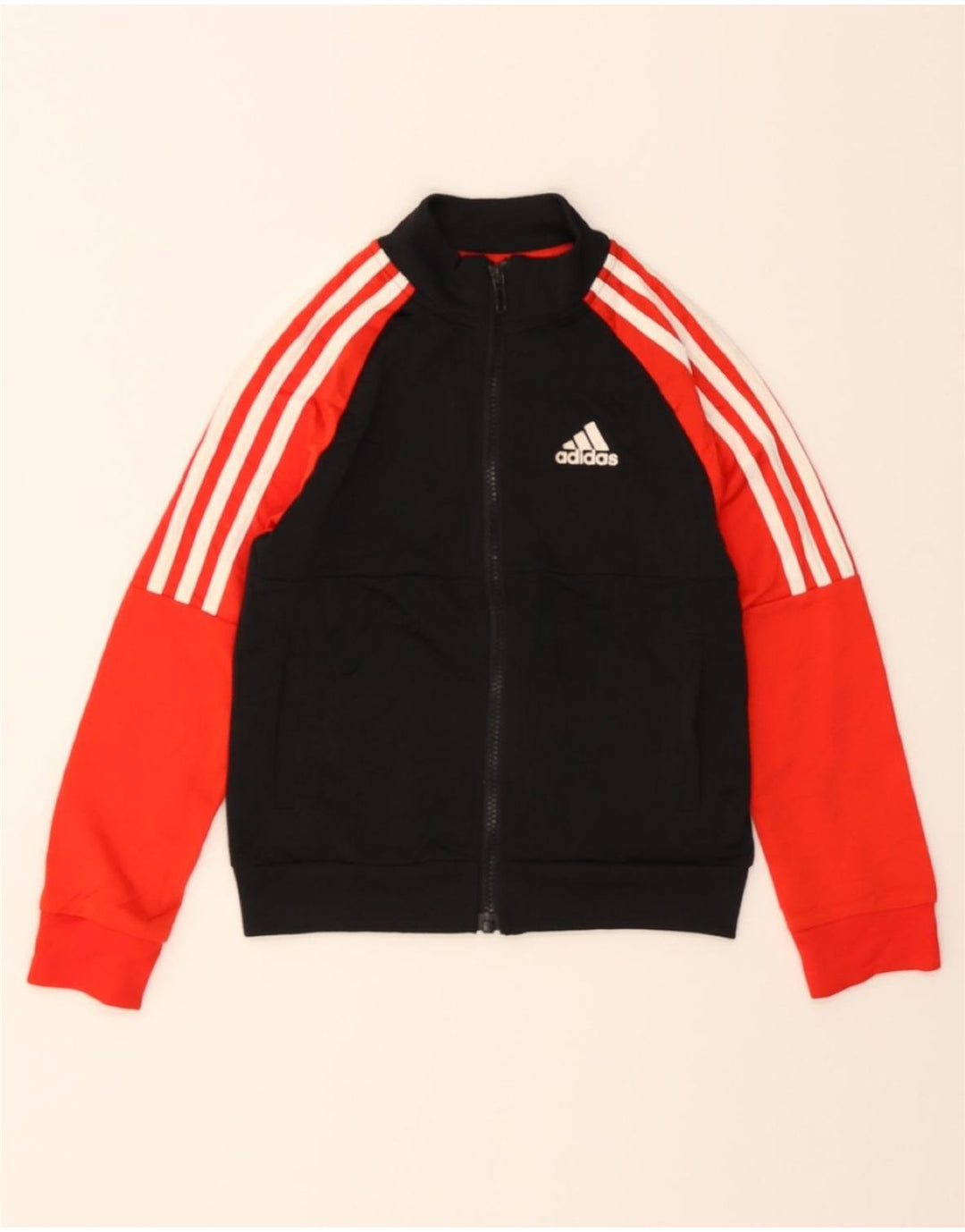 ADIDAS Boys Tracksuit Top Jacket 5-6 Years Black Colourblock Polyester Vintage Adidas and Second-Hand Adidas from Messina Hembry 