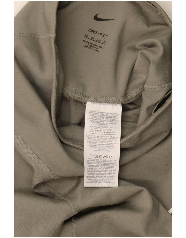 Nike Damen Dri Fit Graphic Leggings UK 6 XS Grün Polyester
