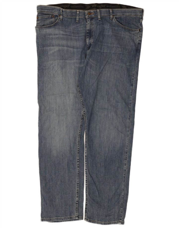 Wrangler Herren Straight Jeans W46 L32 Blaue Baumwolle