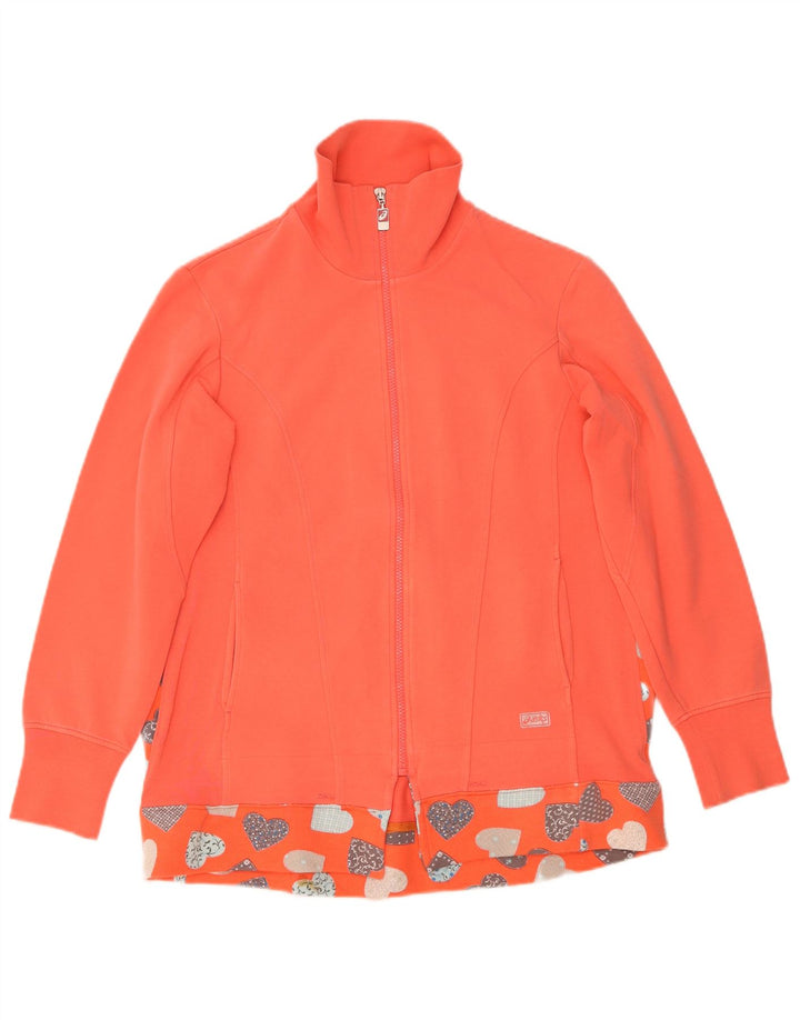 Asics Damen-Trainingsanzug-Top-Jacke, UK 16, großes orangefarbenes Herz