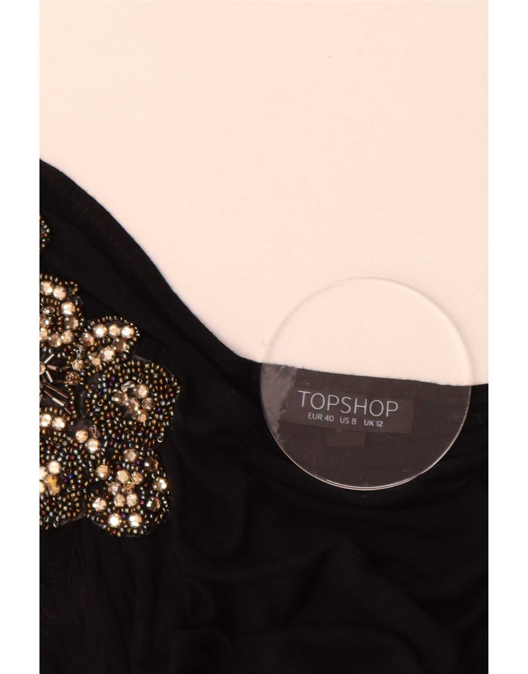 Topshop Damen One-Shoulder-Kleid UK 12 Mittelschwarze Viskose