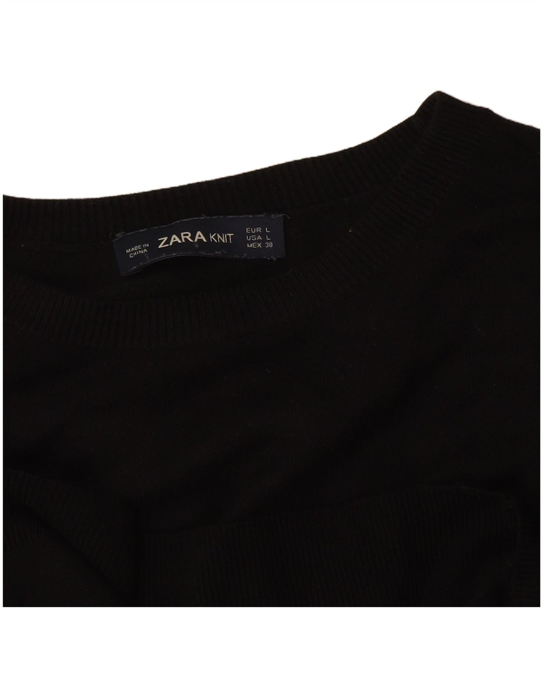 Zara Damen-Pullover mit Rundhalsausschnitt, Gr. 14, Schwarz