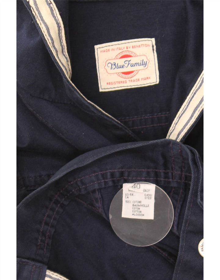 Benetton Damen Übergroße Crop-Jeansjacke mit Kapuze IT 40 Small Marineblau