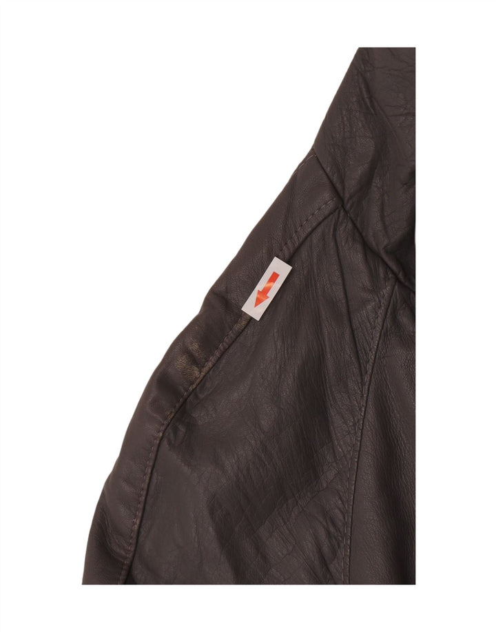 Vintage Herren Lederjacke IT 48 Mittelgraues Leder