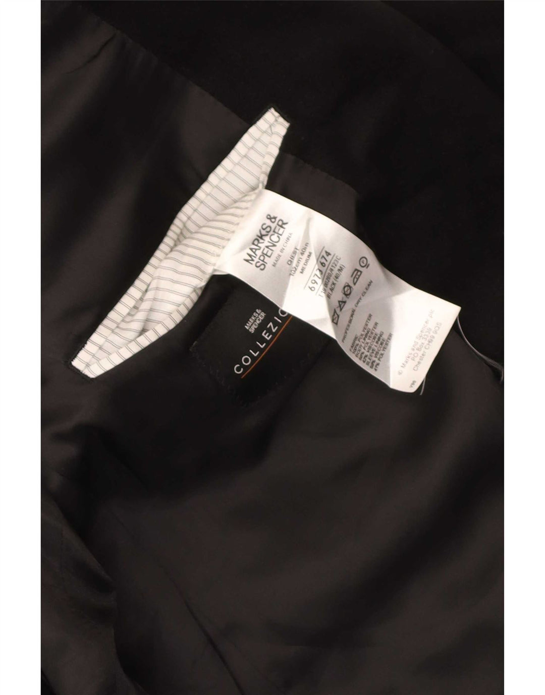 Marks & Spencer Herren-Velours-Blazer mit 2 Knöpfen, UK 40, Mittelschwarz