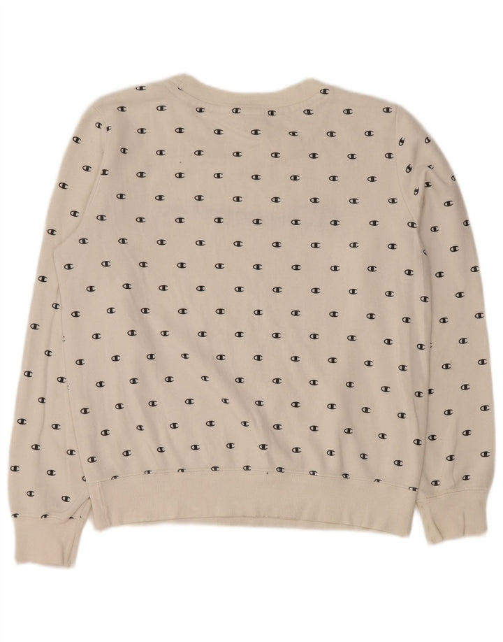 CHAMPION Damen-Sweatshirt in Übergröße mit Grafik, UK 10, Größe S, Weiß