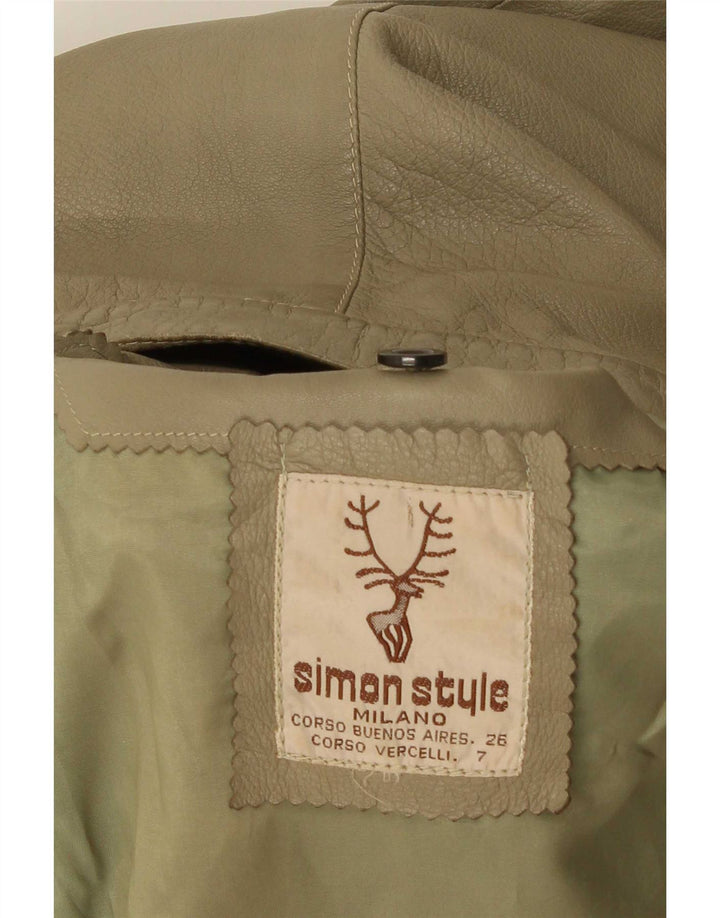 Vintage Herren Lederjacke UK 38 Medium Khaki