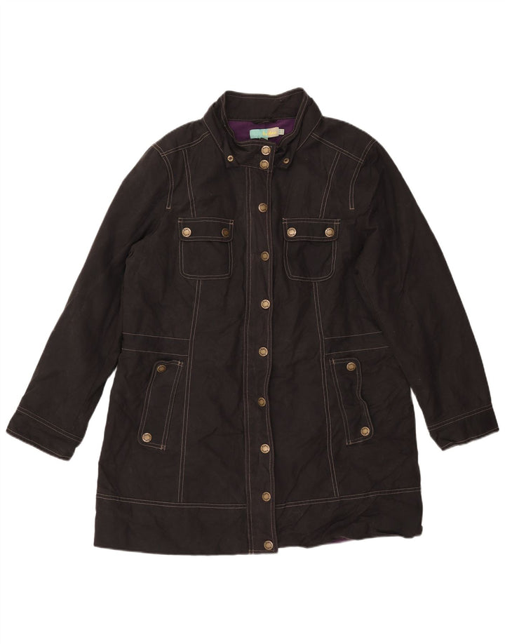 Boden Womens Utility Übergroßer Mantel UK 10 Small Schwarz