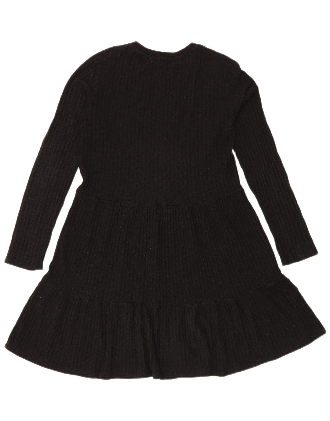 Zara Damen Strickkleid mit Stufen, UK 12, Mittelschwarz