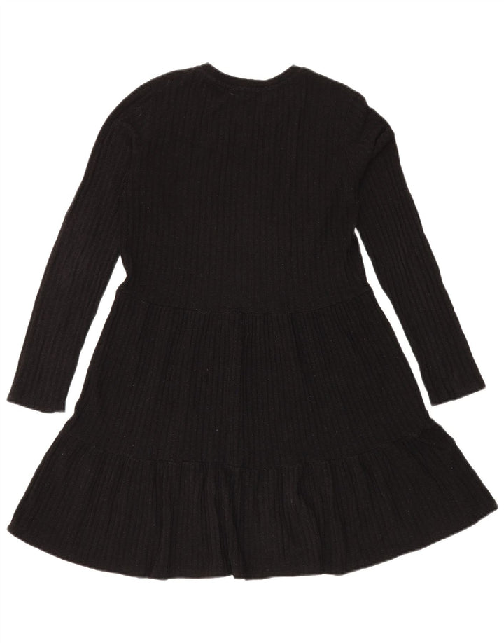 Zara Damen Strickkleid mit Stufen, UK 12, Mittelschwarz