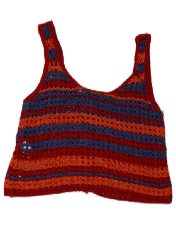 Ärmelloses Häkel-Crop-Top von Zara für Damen, Größe S, Größe S, rot, geometrisch, aus Baumwolle
