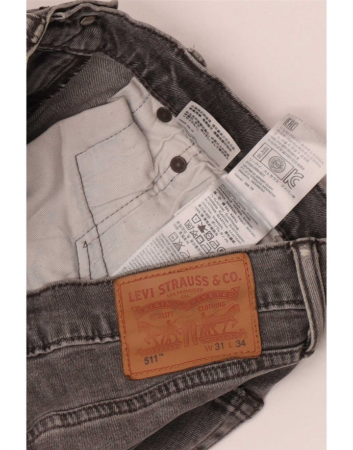 Levi's Herren 511 Slim Jeans W31 L34 Graue Baumwolle
