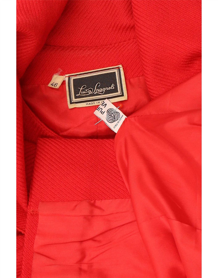 Luisa Spagnoli Damen 4-Knopf-Blazerjacke IT 46 Große rote Wolle