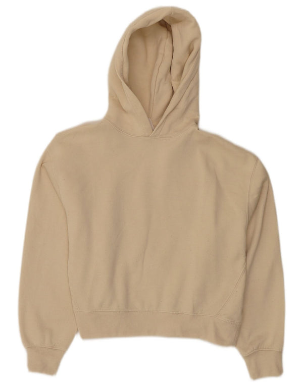 Zara Mädchen Crop Hoodie Pullover 13-14 Jahre Beige Polyester