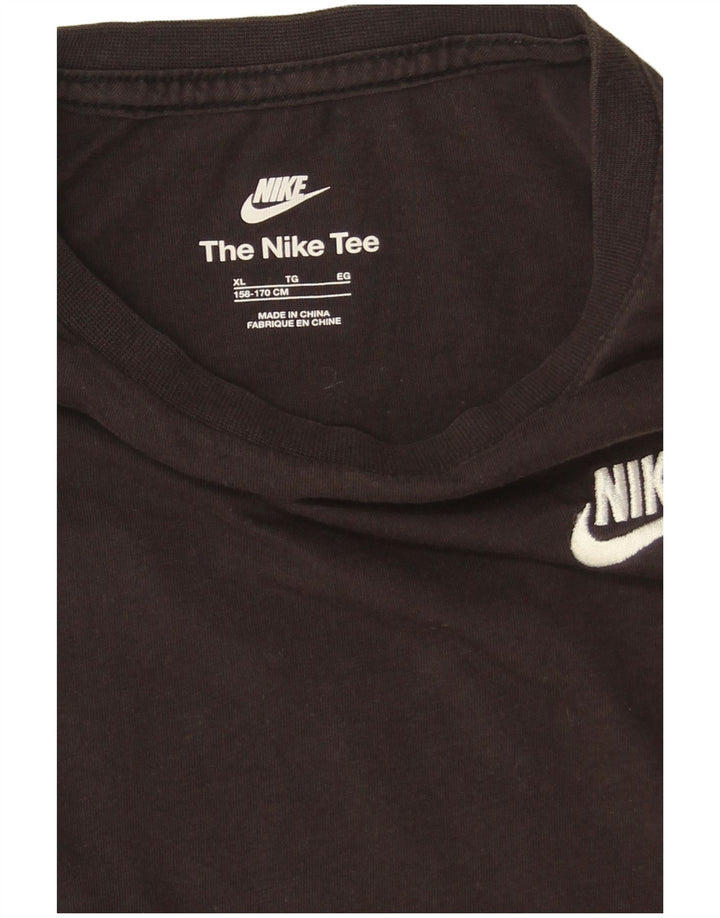 Nike Jungen-Top, langärmelig, 13–14 Jahre, XL, schwarze Baumwolle
