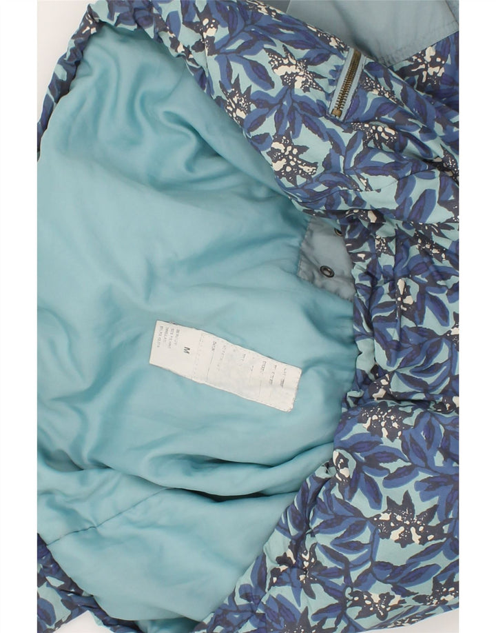MAIER Womens Hooded Anorak Jacket UK 14 Medium Blue Floral Polyester Vintage Maier and Second-Hand Maier from Messina Hembry 