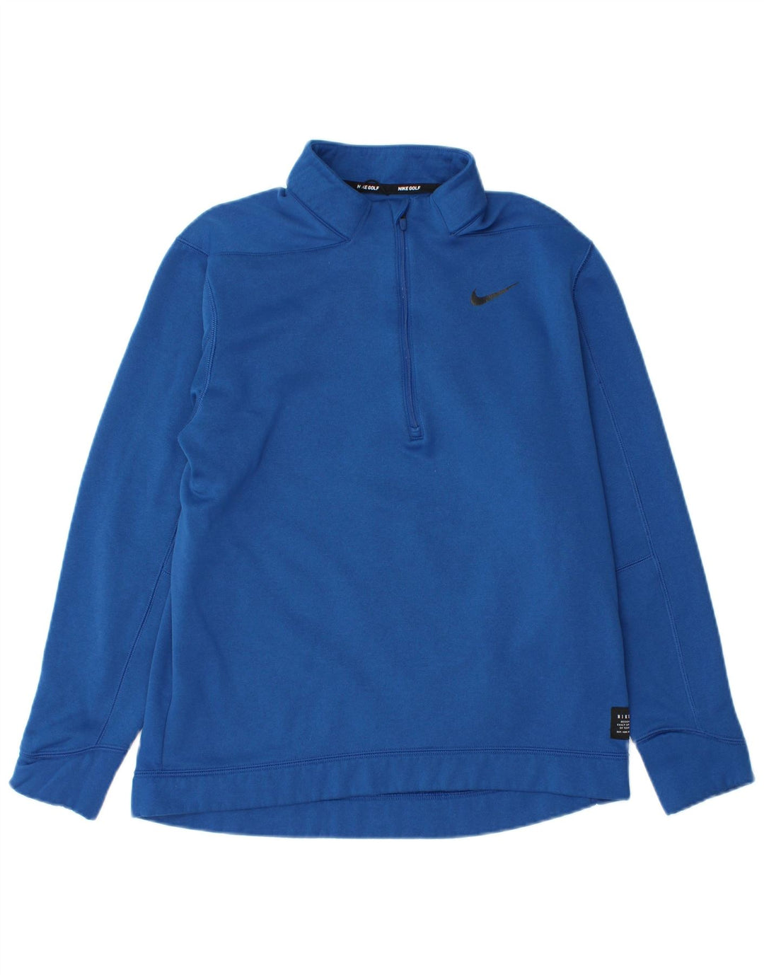Nike Herren-Sweatshirt mit Reißverschluss am Hals, mittelblaues Polyester