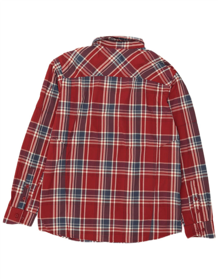 Columbia Herren-Hemd, groß, rot kariert, Polyester
