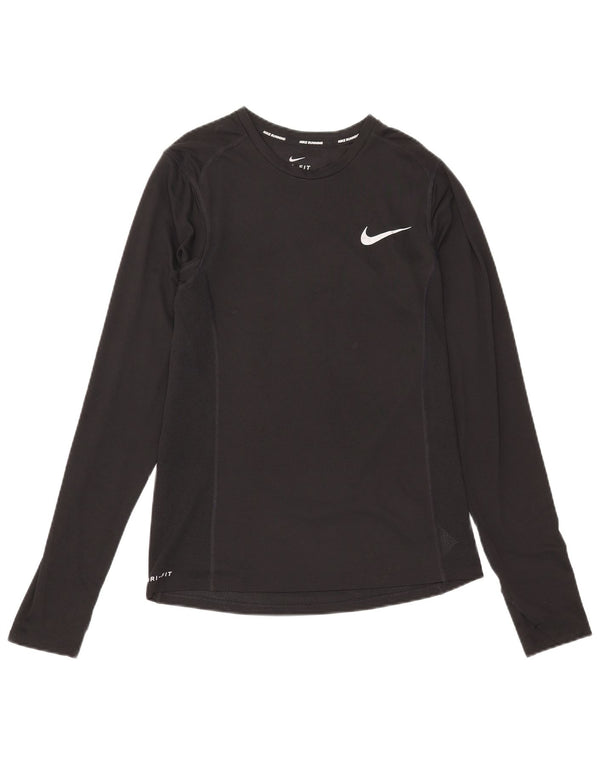 Nike Herren Dri Fit Top Langarm Small Schwarz Polyester