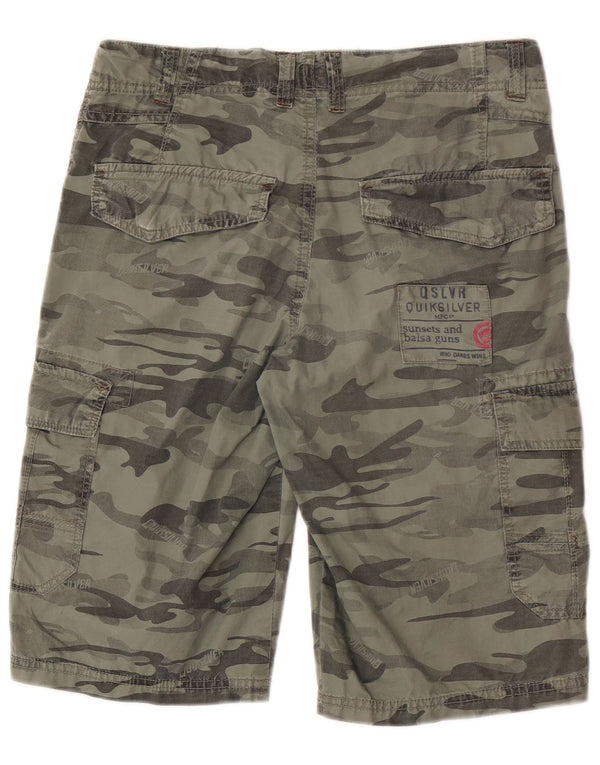 Quiksilver Cargo-Shorts für Jungen, 15–16 Jahre, W30, grüne Tarnung