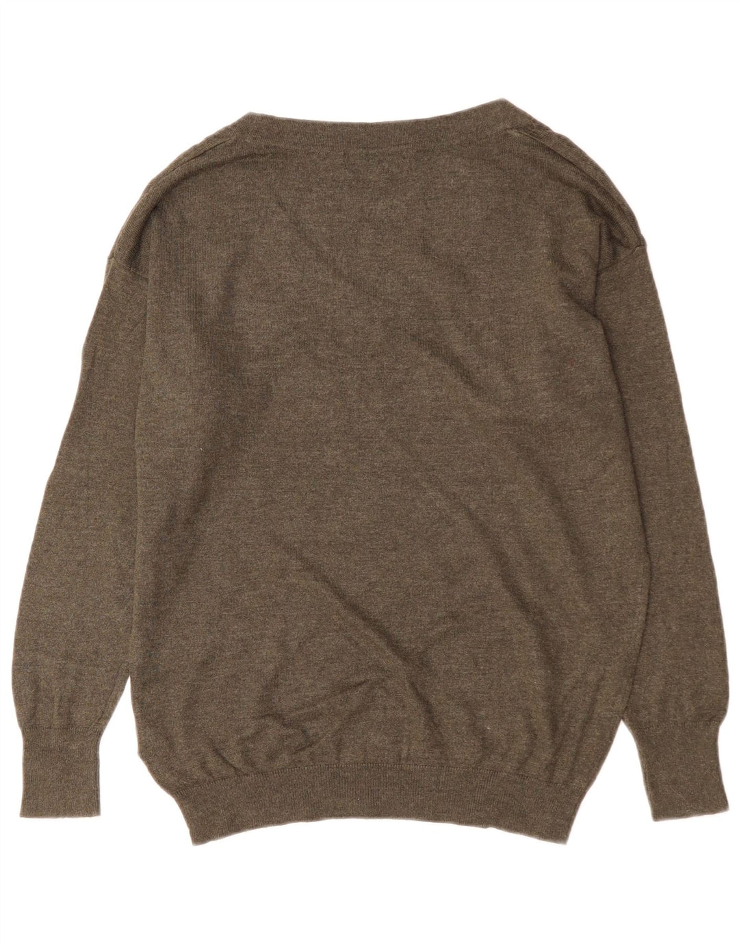 Marks & Spencer Damen-Pullover in Übergröße mit V-Ausschnitt, Gr. 10, Größe S, Khaki