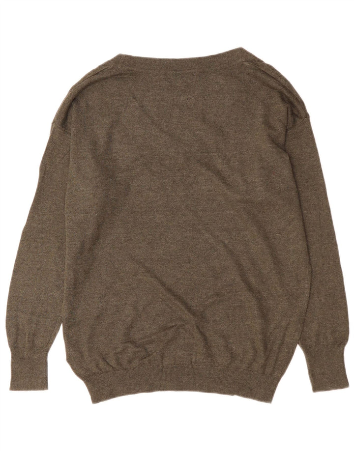 Marks & Spencer Damen-Pullover in Übergröße mit V-Ausschnitt, Gr. 10, Größe S, Khaki