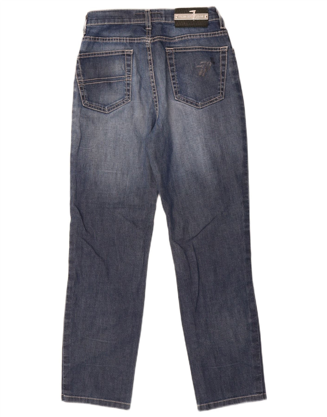 Trussardi Damen Straight Jeans W31 L27 Blaue Baumwolle