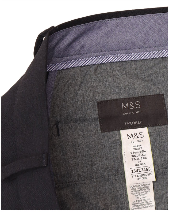 Maßgeschneiderte Slim-Anzughose für Herren von Marks & Spencer, W36 L31, Marineblau