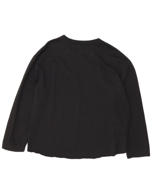 Zara Womens Trafaluc übergroße Bluse Top UK 16 große schwarze Baumwolle