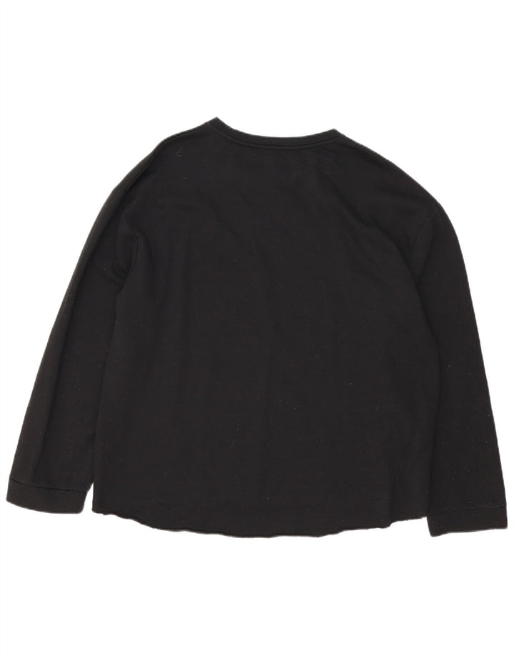 Zara Womens Trafaluc übergroße Bluse Top UK 16 große schwarze Baumwolle