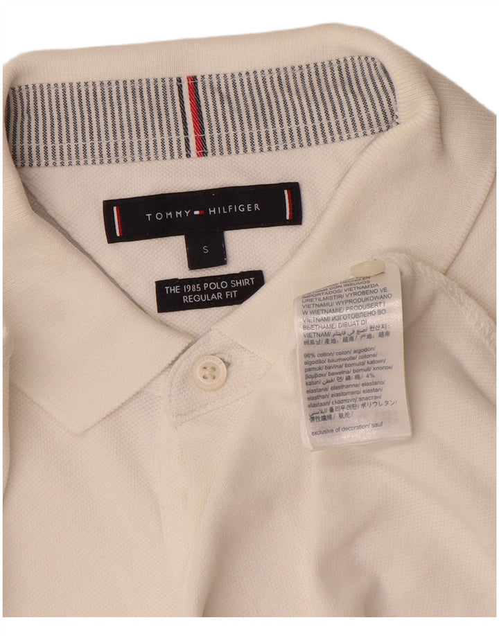 Tommy Hilfiger Herren-Poloshirt mit normaler Passform, kleine Größe, weiße Baumwolle