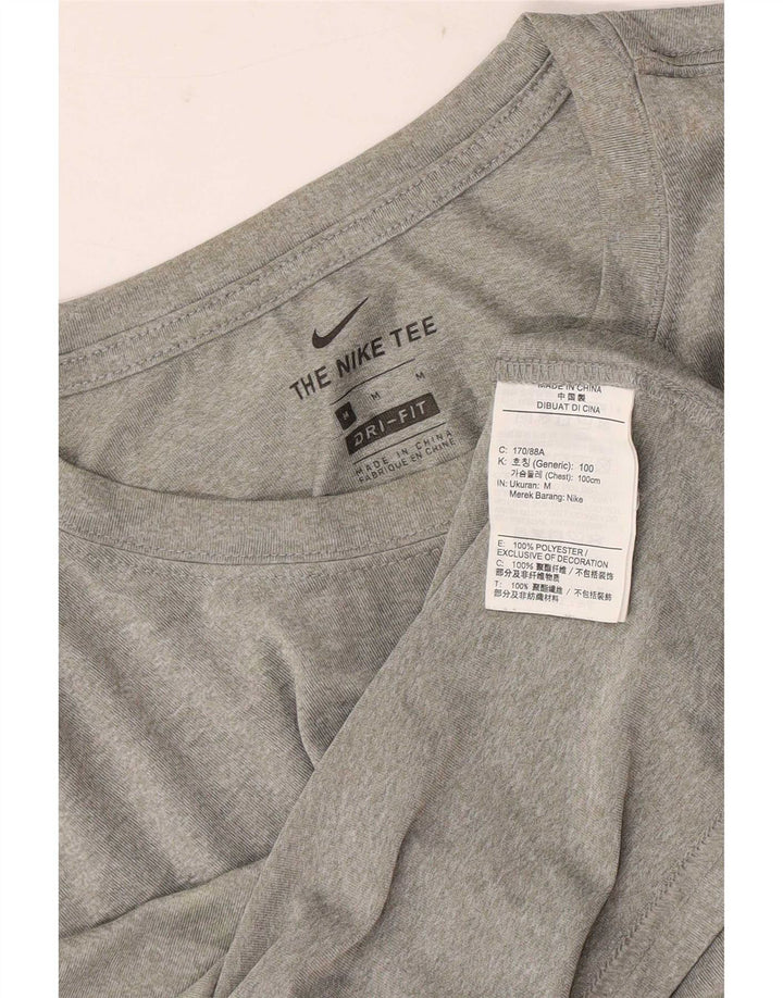 Nike Herren Dri Fit T-Shirt-Oberteil aus mittelgrauem Polyester