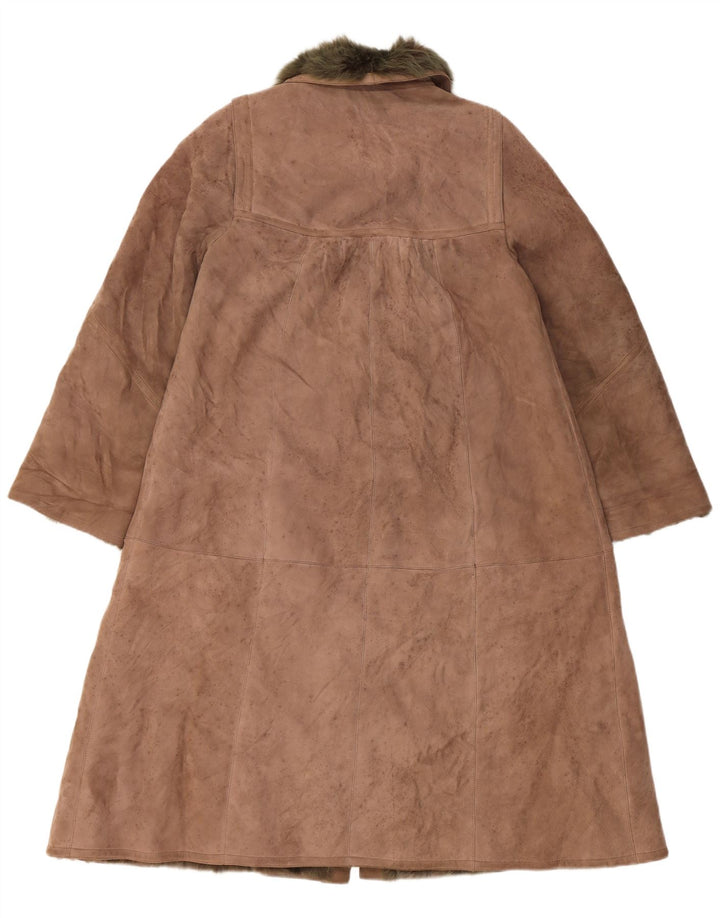 VINTAGE Damen Lammfellmantel UK 14 Large Beige
