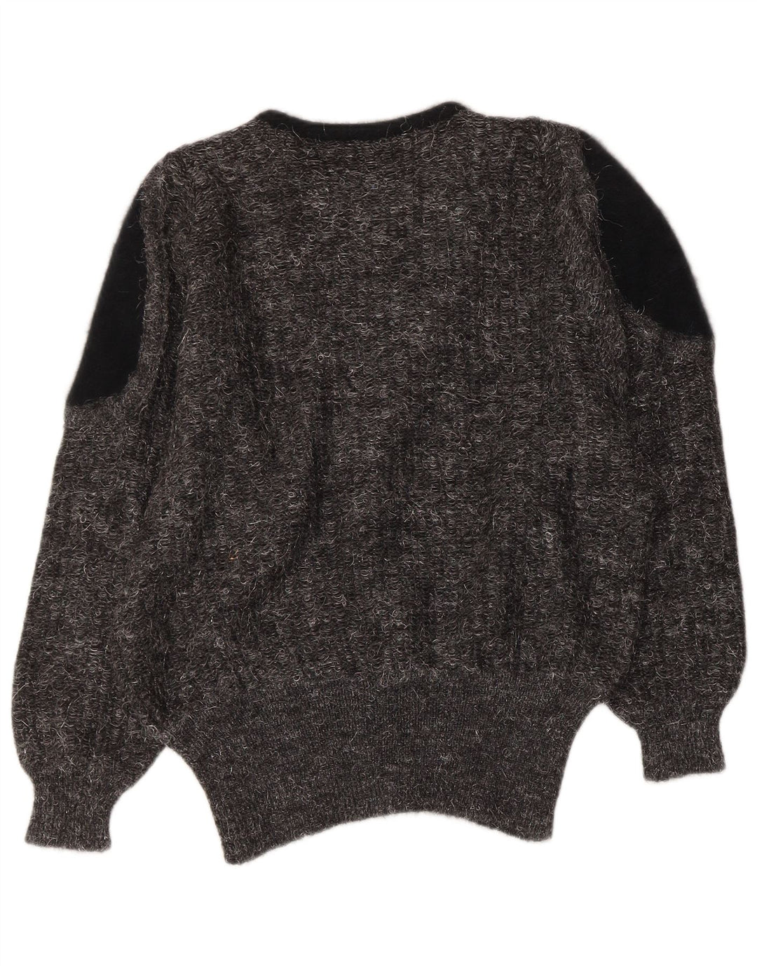 VINTAGE Damen-Pullover mit V-Ausschnitt IT 44 Mittelgrauer Farbblock