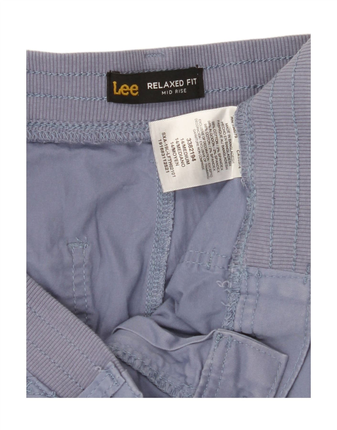 LEE Womens Mid Rise Relaxed Fit Cargo Capri Trousers Medium W34 L19 Blue Vintage Lee and Second-Hand Lee from Messina Hembry 
